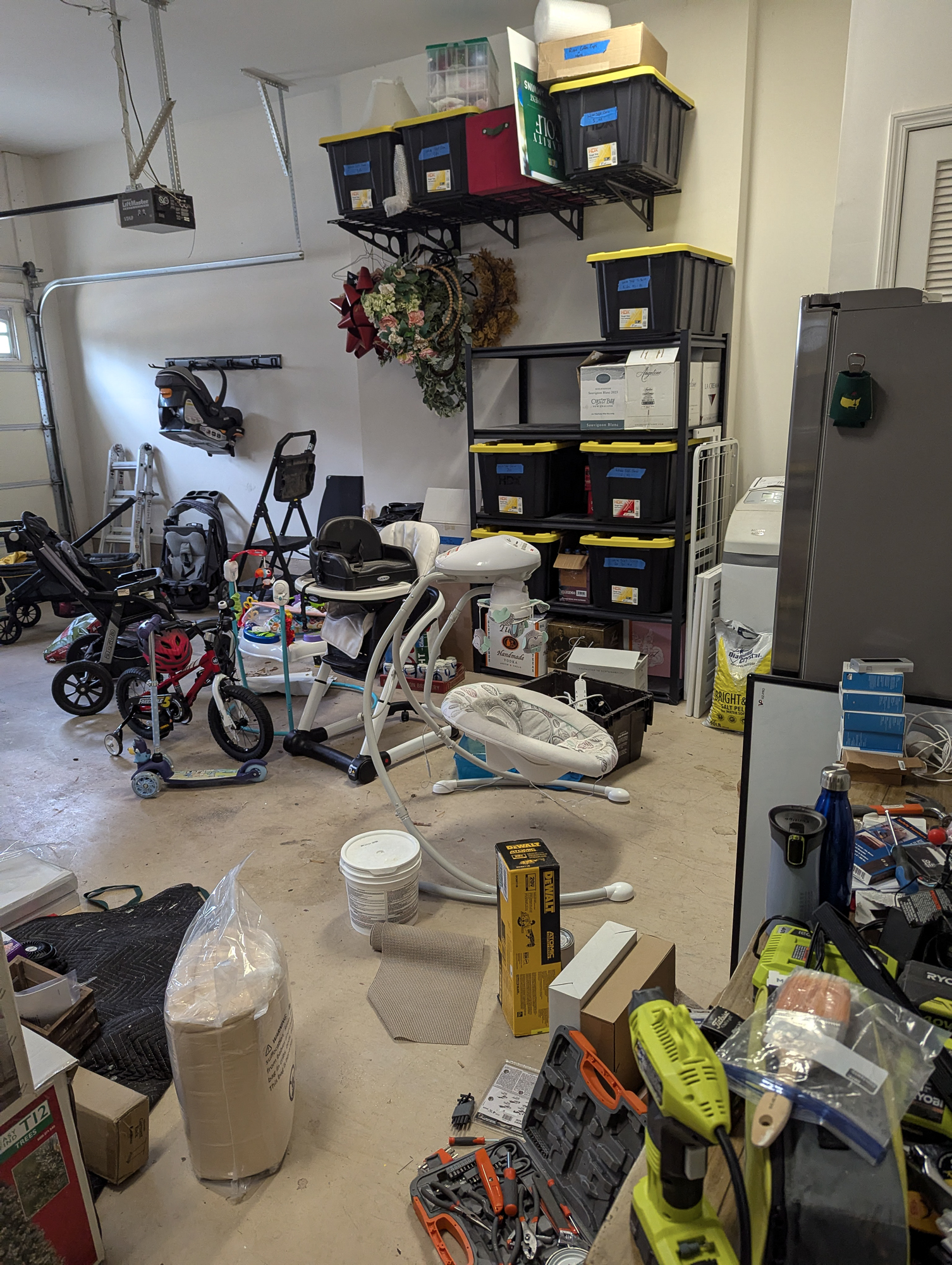 Cluttered garage in Decatur, GA — before organizing