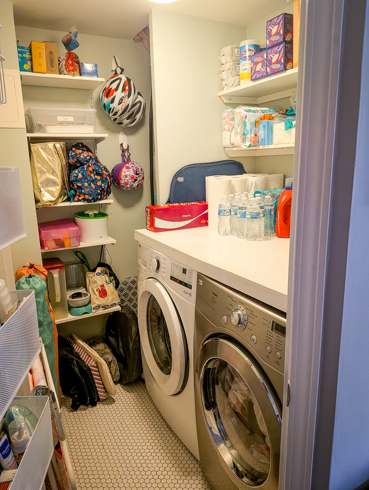 Organized utility closet in Poncey Highlands, Atlanta — The OAK Home